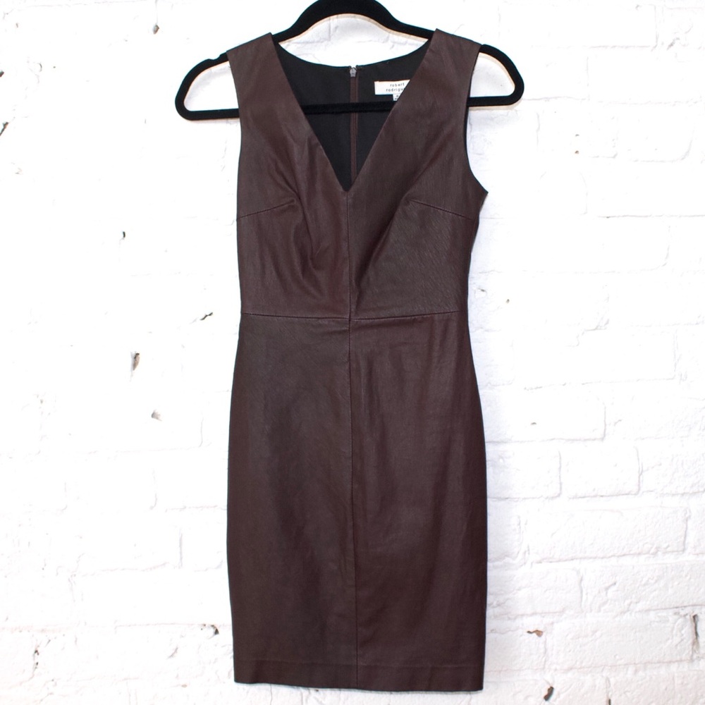 Robert Rodriguez Oxblood Leather Dress
